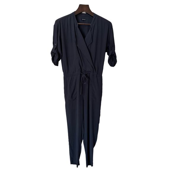 Madewell Novelist Drawstring Jumpsuit Navy Blue Size Small - Picture 9 of 12